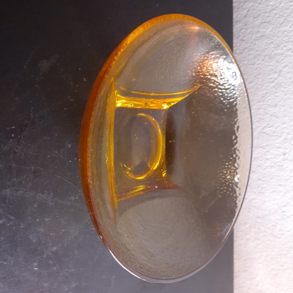 RARE HTF Signed Fire & Light Citrus Recycled Glass 6” Cache Bowl. - Picture 2 of 8